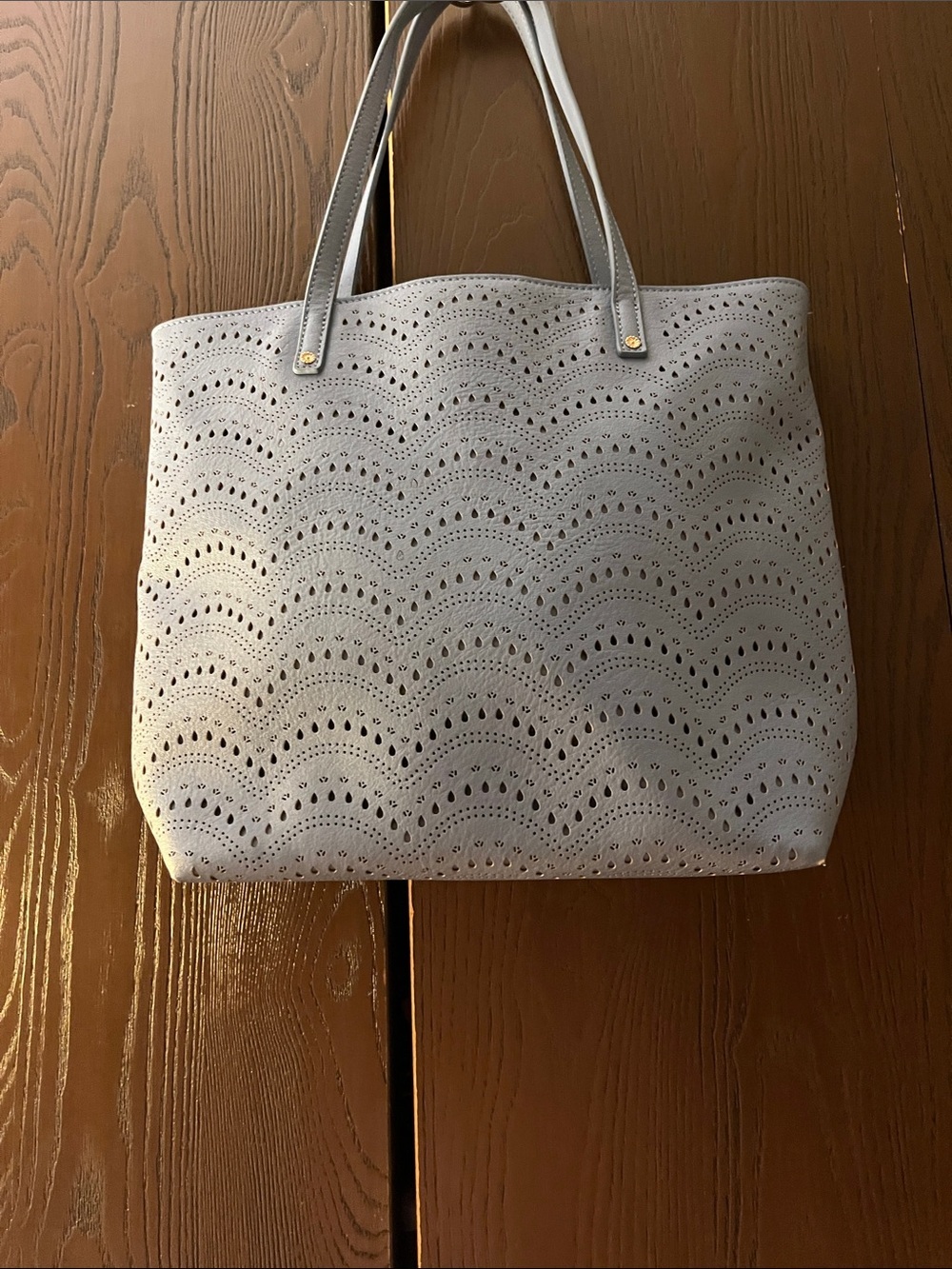 Lauren Conrad sky blue faux leather purse.